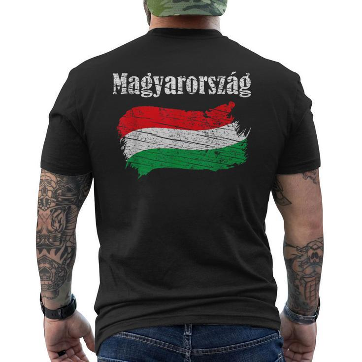 Magyarorszag Hungarian Flag Vintage Graphic Hungary Lovers Men's T-shirt Back Print