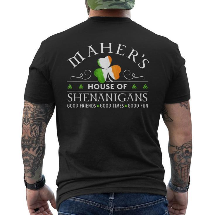 Maher House Of Shenanigans Irish Family Name Men's T-shirt Back Print