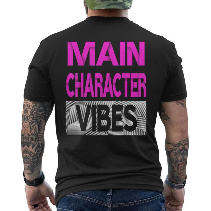 Main Character Vibes Pink Color Graphic Men's T-shirt Back Print