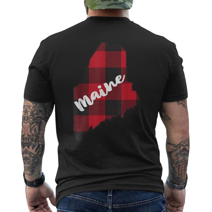Maine Rustic Me State Map Souvenir Outline Pride Vintage Men's T-shirt Back Print