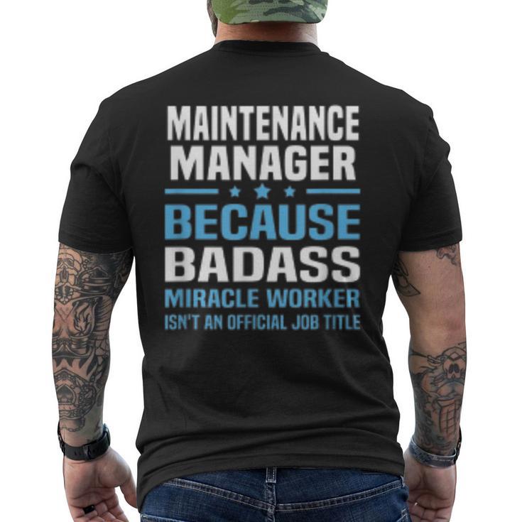 Maintenance Manager Men's T-shirt Back Print