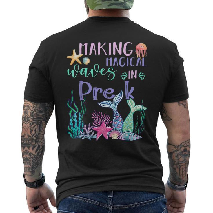 Making Magical Waves In Pre-K Mermaid Back To School Men's T-shirt Back Print