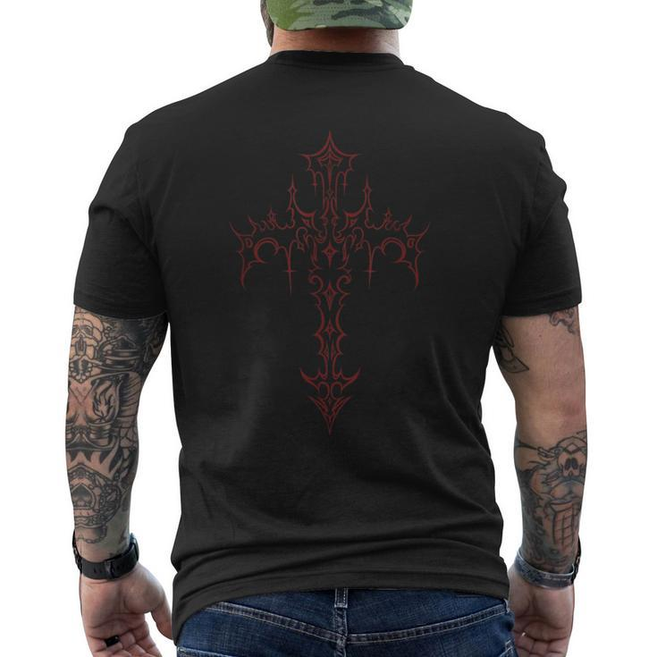 Mall Goth Grunge Aesthetic Gothic Cross Men's T-shirt Back Print