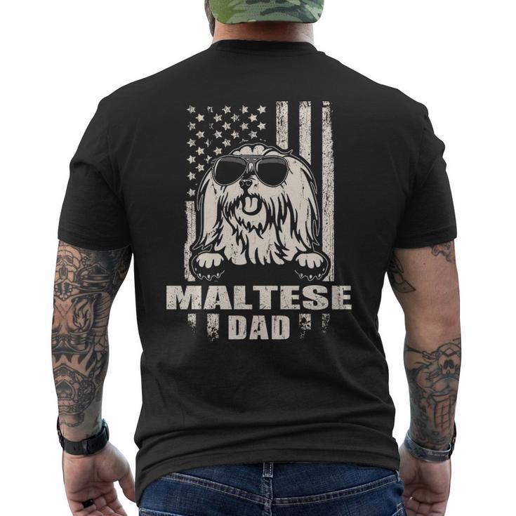Maltese Dad Cool Vintage Retro Proud American Men's T-shirt Back Print