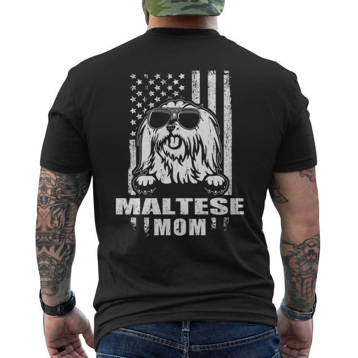 Maltese Mom Cool Vintage Retro Proud American Men's T-shirt Back Print