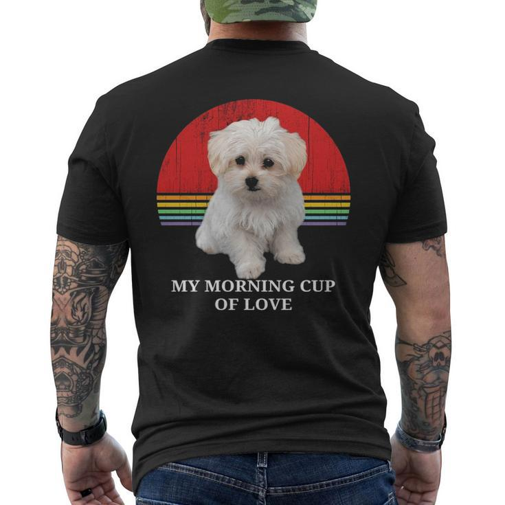 Maltese Puppies Lover Retro Sunset Pet Owner Love Gif Men's T-shirt Back Print