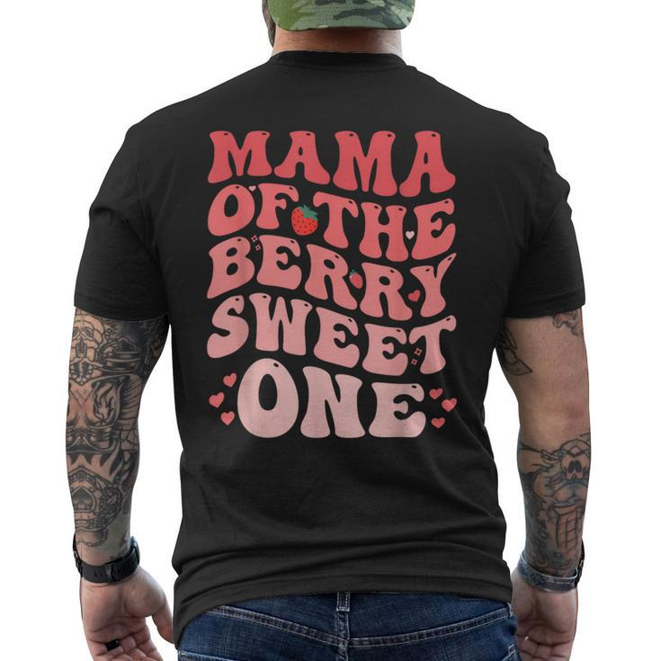 Mama Of The Berry Sweet One Birthday Strawberry Girl Men's T-shirt Back Print