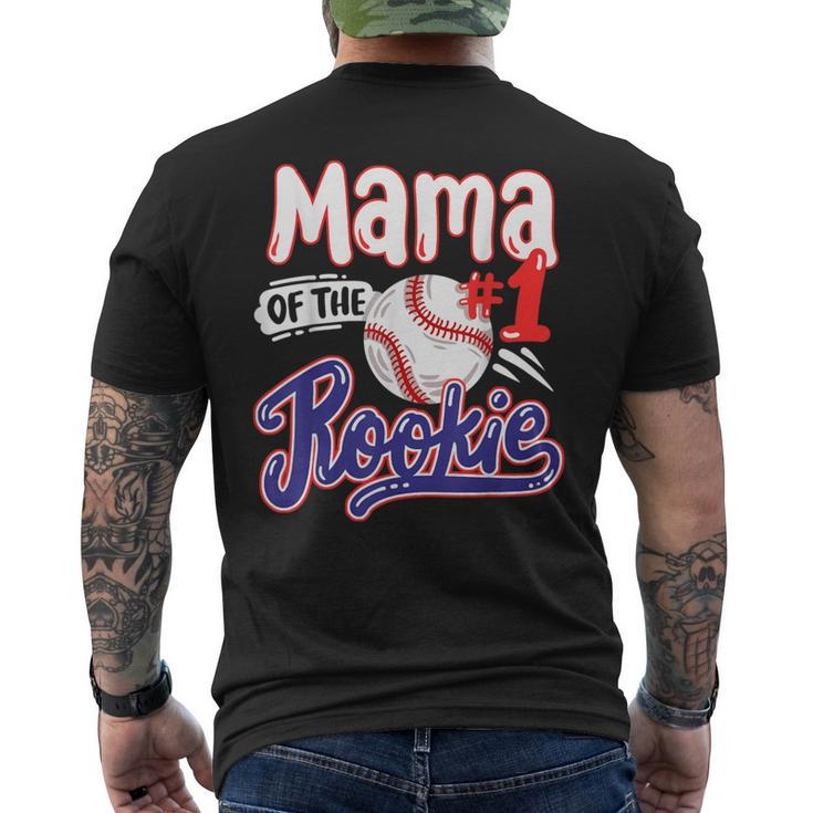 Mama Of Rookie 1St Baseball Birthday Party Theme Matching Men's T-shirt Back Print