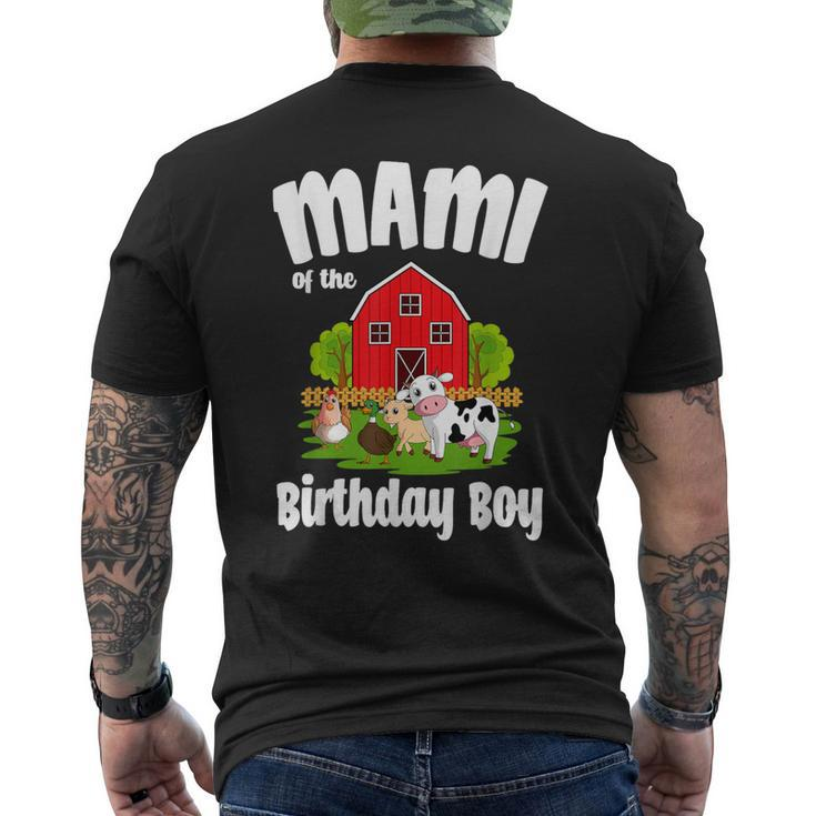 Mami Of The Birthday Boy Farm Animal Bday Party Celebration Men's T-shirt Back Print