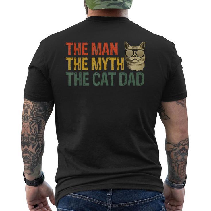 The Man The Myth The Cat Dad Cat Daddy Vintage Men's T-shirt Back Print