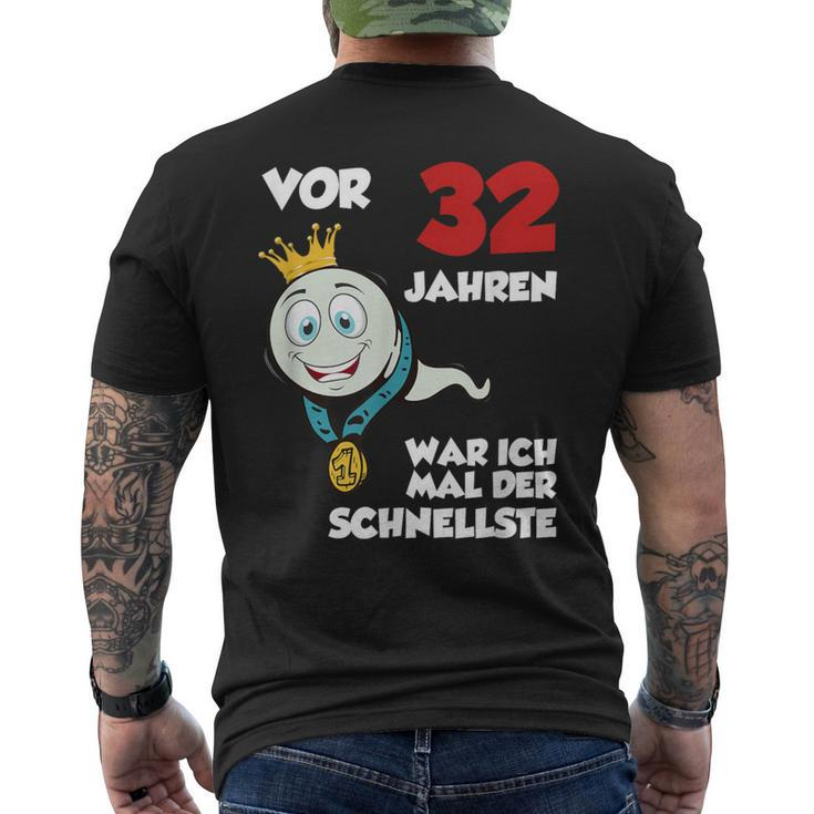 Man Vor 32 Jahren Schnellster Slogan Schwarz Kurzärmliges Herren-T-Kurzärmliges Herren-T-Shirt zum 32. Geburtstag