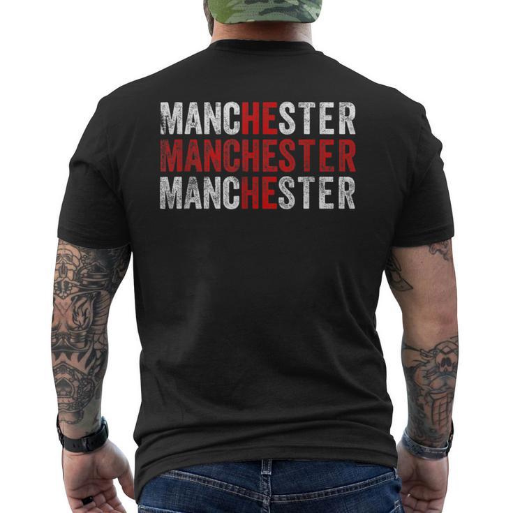 Manchester England Flag Uk T-Shirt mit Rückendruck