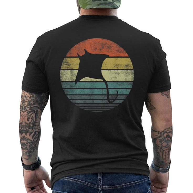 Manta Ray Lover Retro Vintage Ocean Animal Silhouette Men's T-shirt Back Print