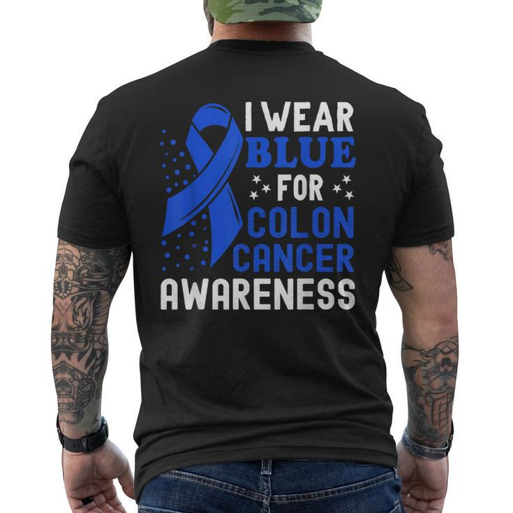 In March I Wear Blue For Colorectal Colon Cancer Awareness Men's T-shirt Back Print