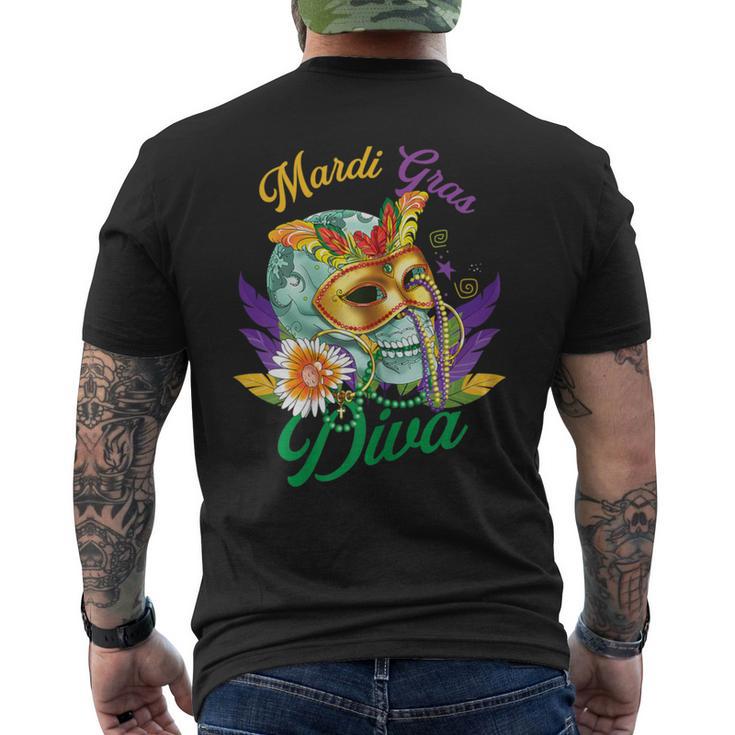 Mardi Gras Diva New Orleans Carnival Festival Men's T-shirt Back Print