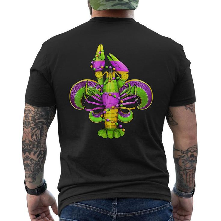 Mardi Gras Fleur De Lis Crawfish Leopard Costume Men's T-shirt Back Print