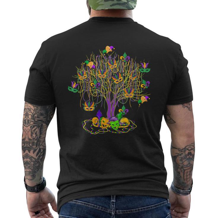 Mardi Gras Tree Beads New Orleans 2023 Watercolor Vintage Men's T-shirt Back Print