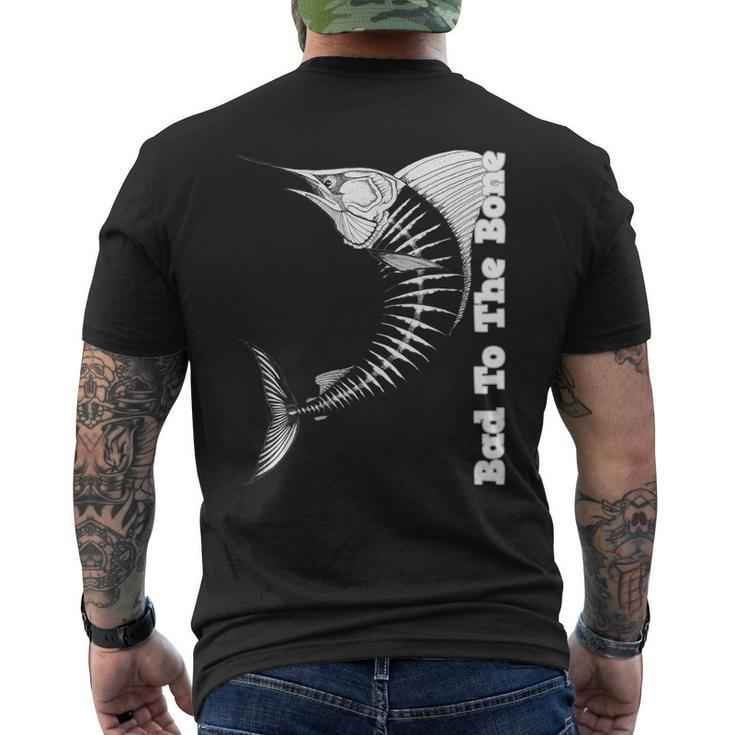 Marlin Bad To The Bone Marlin Fish Skeleton Men's T-shirt Back Print