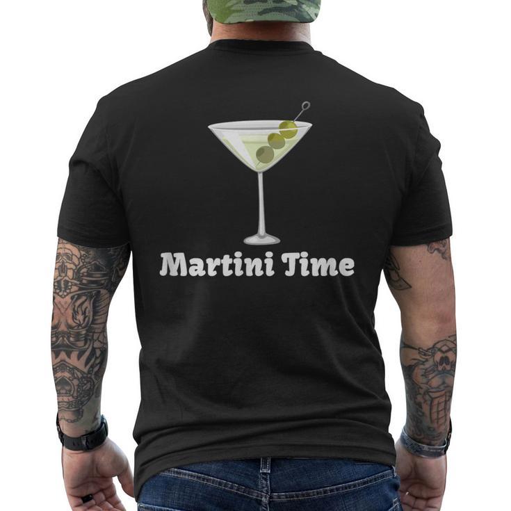 Martini Time Cocktail Party Drinking Men's T-shirt Back Print