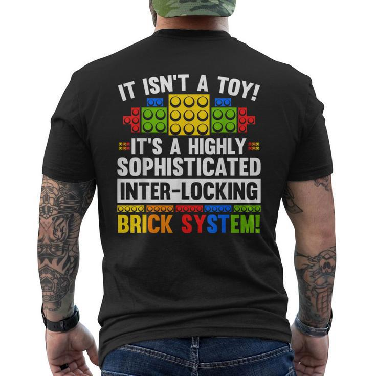 Master Builder Bricks Blocks Play Toys Men's T-shirt Back Print