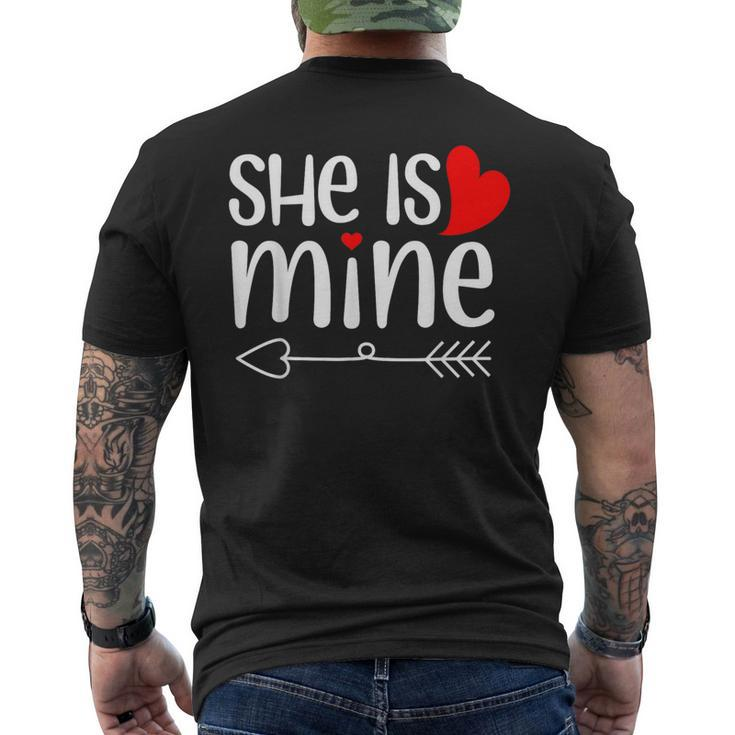 Matching His Hers He's Mine She's Mine Valentines Day Couple Men's T-shirt Back Print
