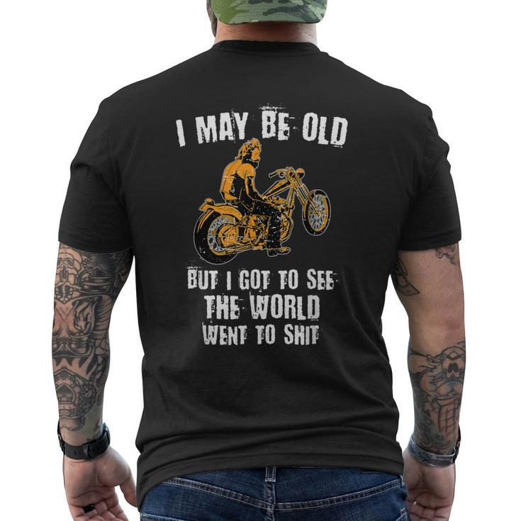 I May Be Old But Got To See The World Vintage Old Man Men's T-shirt Back Print