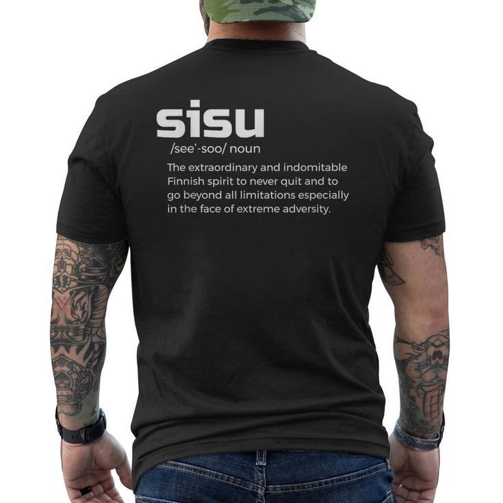 The Meaning Of Sisu Definition Finnish Suomi Finland Men's T-shirt Back Print
