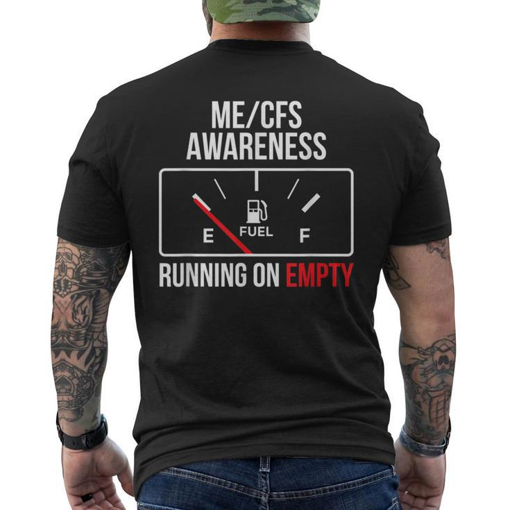 MeCfs Awareness Running On Empty White Letters Men's T-shirt Back Print