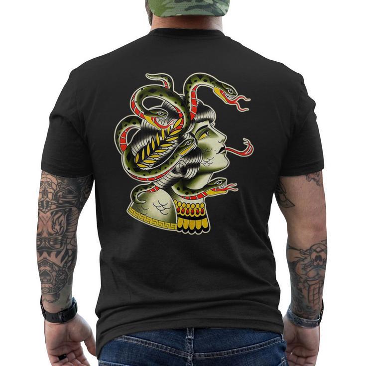 Medusa Greek Mythology Traditional Flash Men's T-shirt Back Print