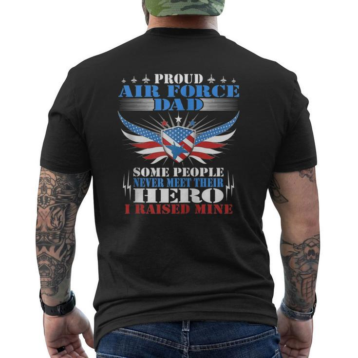 Never Meet Their Hero Proud Air Force Dad Military Father Zip Mens Back Print T-shirt