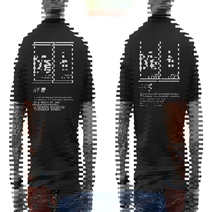 Meh Definition Non-Committal The Element Of Indifference Men's T-shirt Back Print