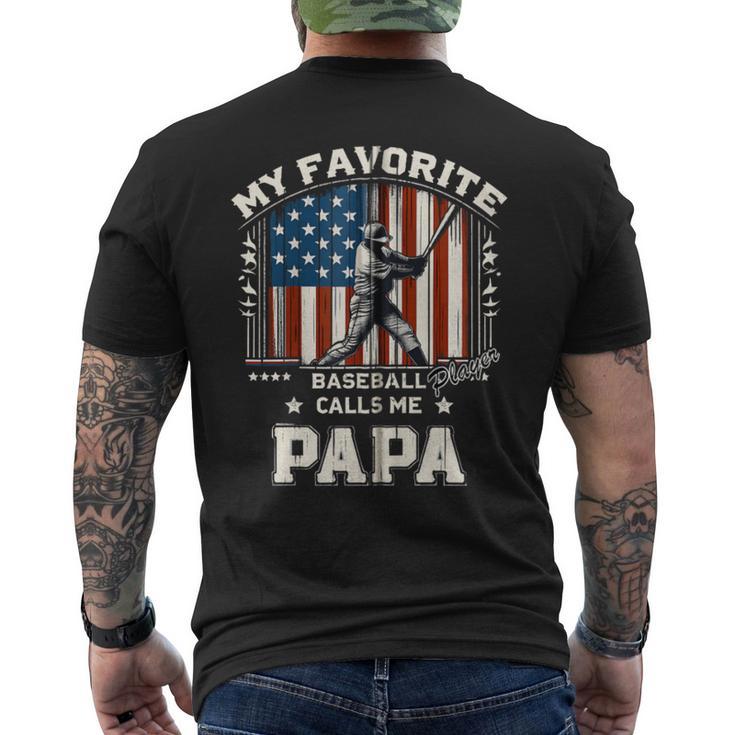 Mein Lieblings-Baseballspieler Nennt Mich Papa American Flag Dad Kapuzenjacke T-Shirt mit Rückendruck