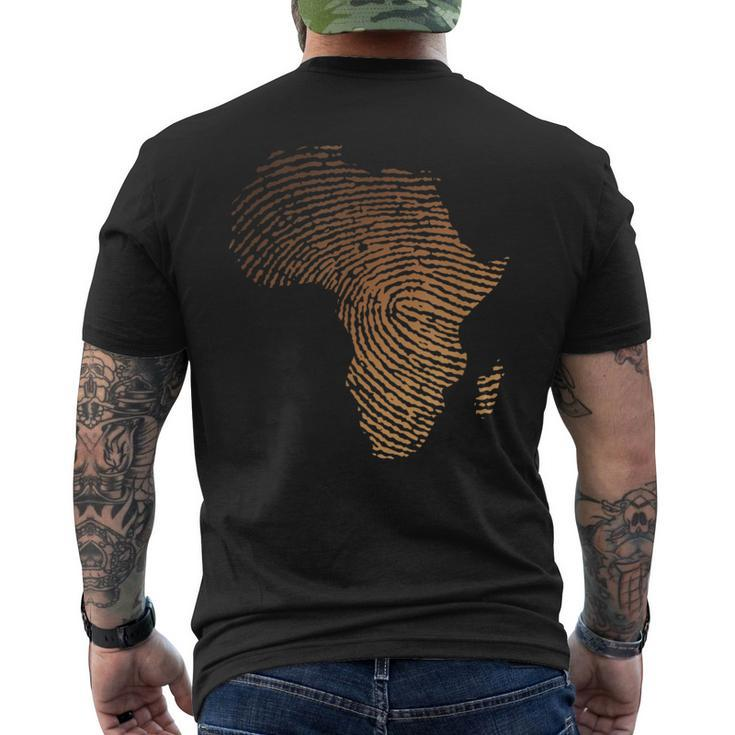 Melanin Shades Africa Map Africa Dna Fingerprint Men's T-shirt Back Print