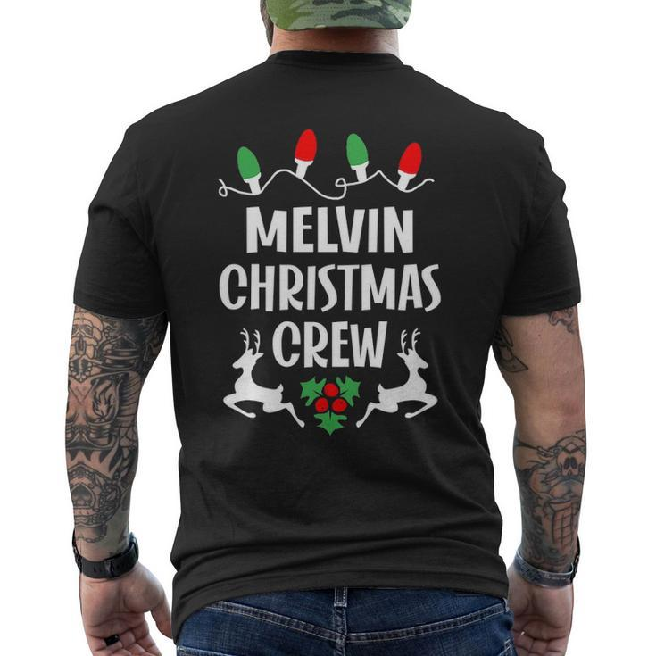 Melvin Name Christmas Crew Melvin Mens Back Print T-shirt
