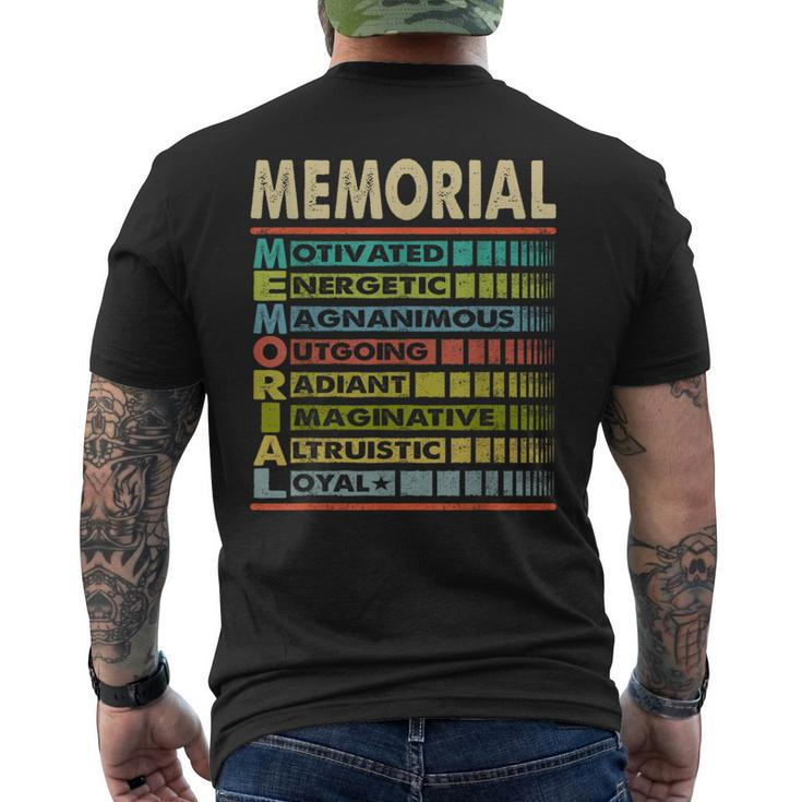 Memorial Family Name Memorial Last Name Team Men's T-shirt Back Print