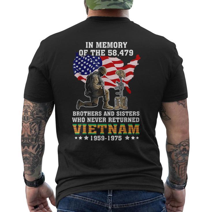 In Memory Of The 58479 Vietnam Veteran Stand For Us Flag Men's T-shirt Back Print