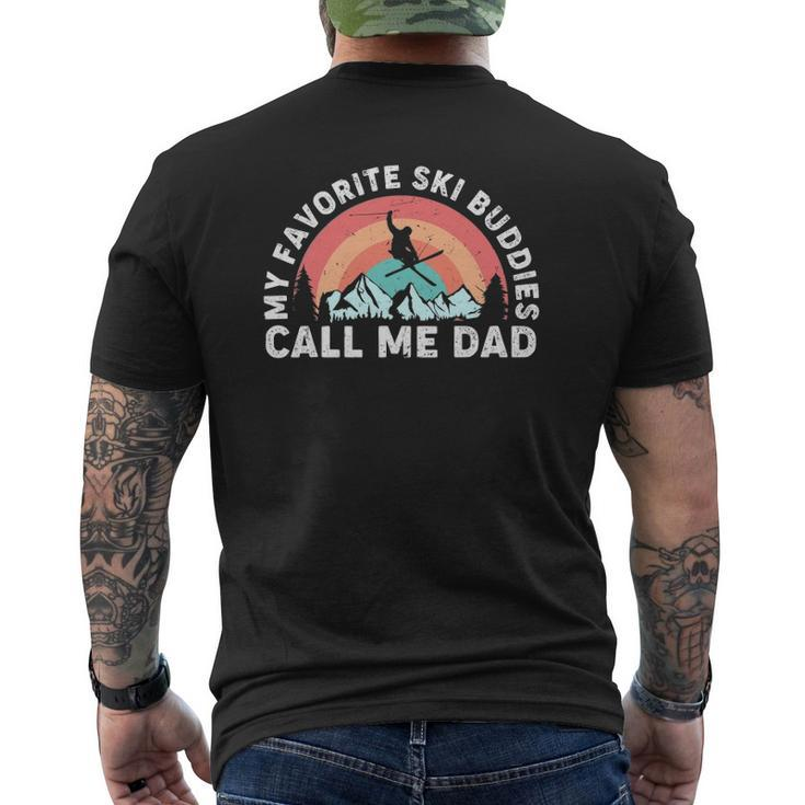 Mens 2Mlk Vintage My Favorite Ski Buddies Call Me Dad Father's Day Mens Back Print T-shirt