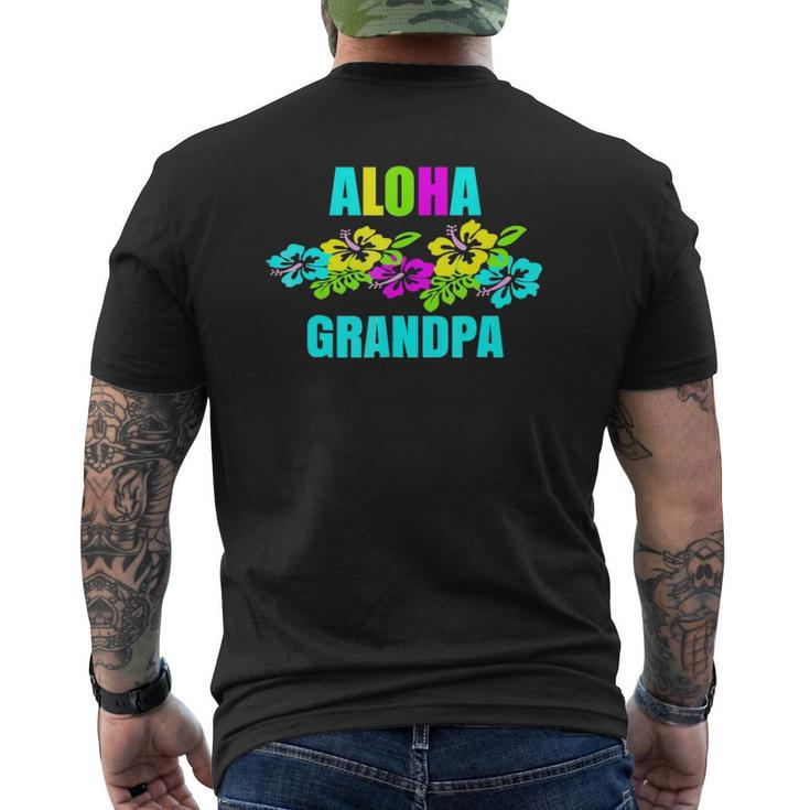 Mens Aloha Grandpa Hawaiian Luau Party Vacation Mens Back Print T-shirt