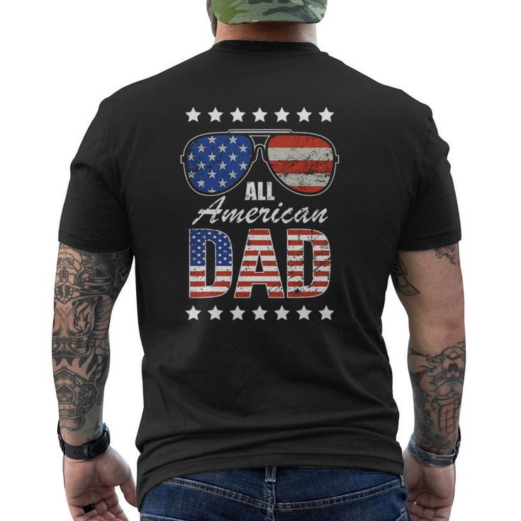 Mens All American Dad 4Th Of July Father's Day Rugged Grunge Style Mens Back Print T-shirt