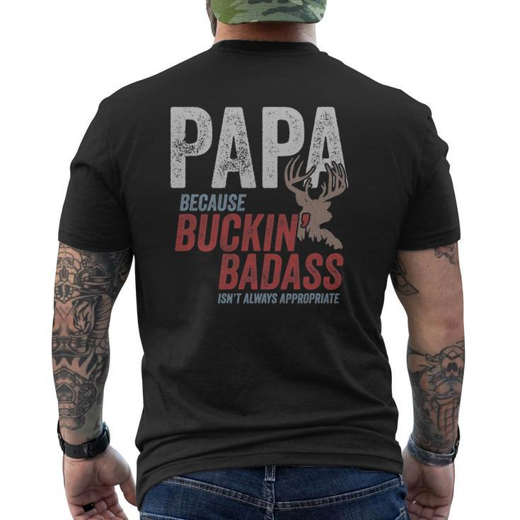 Mens Best Buckin Papa Fathers Day  Badass Buck Hunter Mens Back Print T-shirt