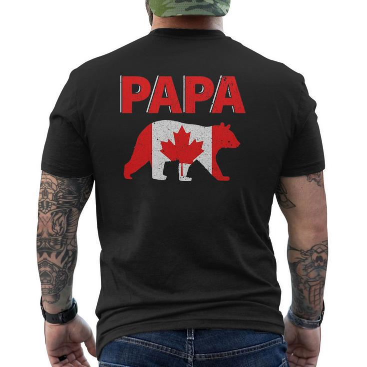 Mens Canada Flag Papa Bear Canadian Dad Father's Day Mens Back Print T-shirt
