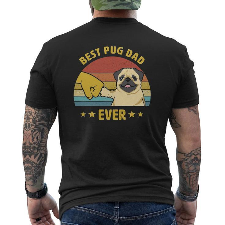 Mens Cute Best Pug Dad Ever Proud Vintage Puppy Lover Pug Retro Mens Back Print T-shirt