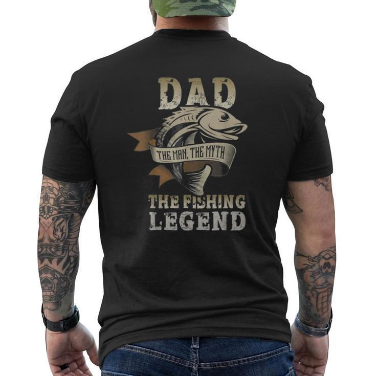 Mens Dad The Man The Myth The Fishing Legend Mens Back Print T-shirt
