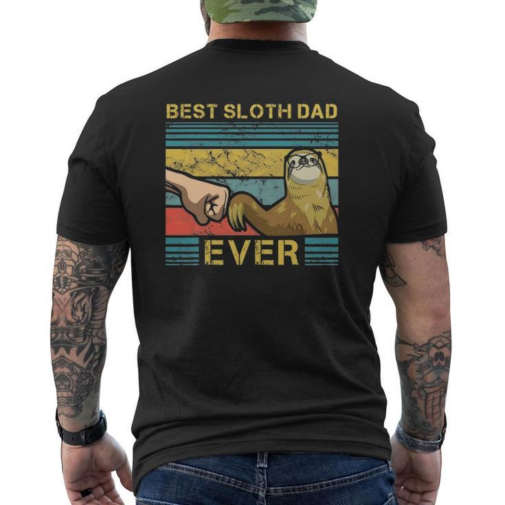 Mens Dad Sloth Slow Motion Animals Sleepy Sloth Lover Father Mens Back Print T-shirt