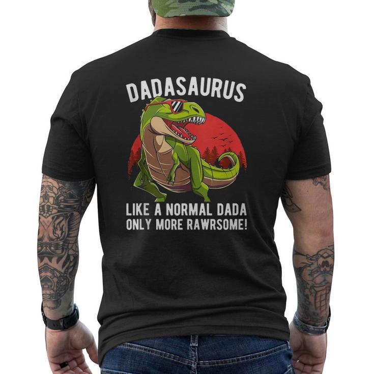 Mens Dadasaurus Like A Normal Dada Only More Rawrsome Mens Back Print T-shirt