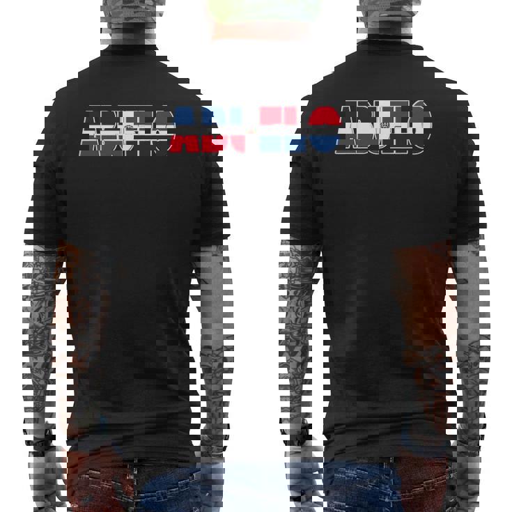 Mens Dominican Flag Abuelo Tee- For Hispanic Grandfather Mens Back Print T-shirt