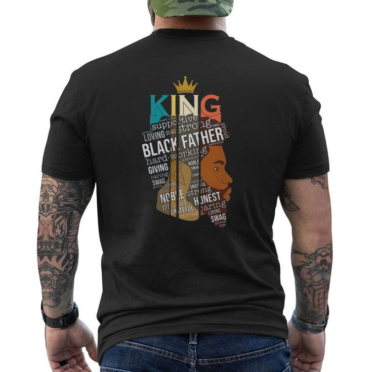 Mens Father’S Day Black Father Definition African American Crown Mens Back Print T-shirt