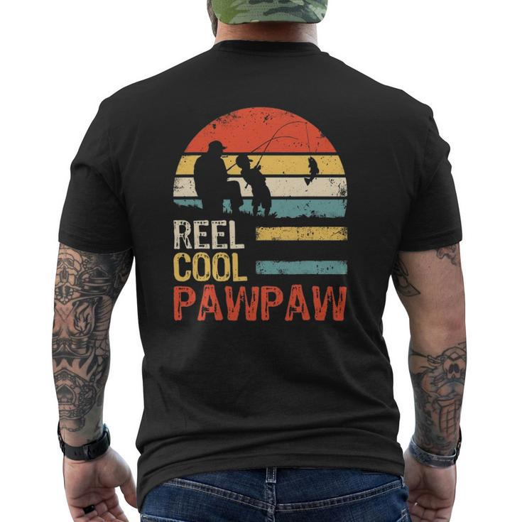Mens Father's Day Fishing Reel Cool Pawpaw Mens Back Print T-shirt