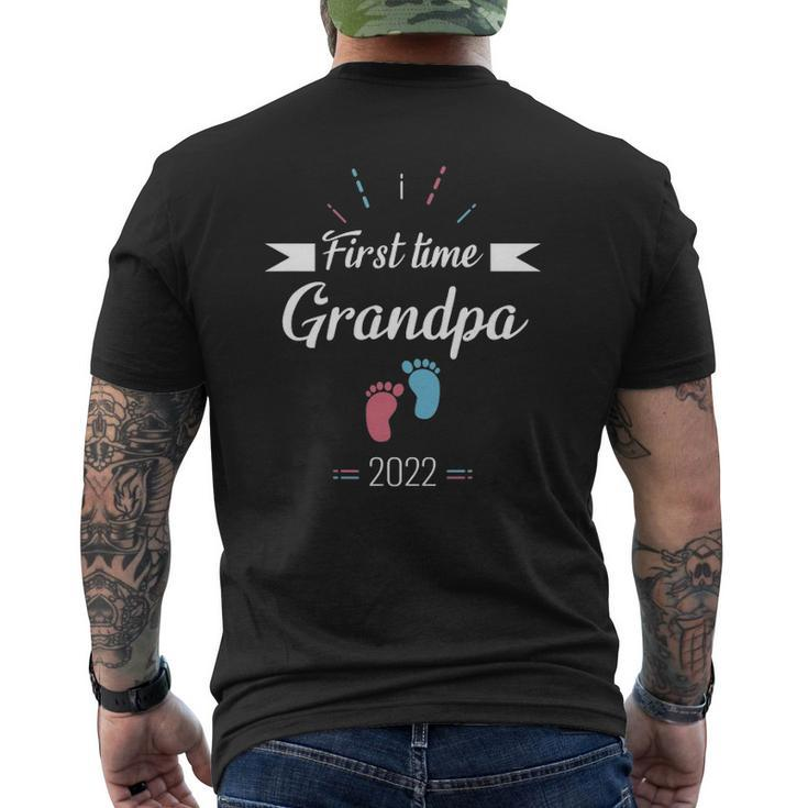 Mens First Time Grandpa 2022 Mens Back Print T-shirt