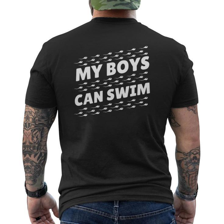 Mens My Boys Can Swim First Time Dad To Be Mens Back Print T-shirt